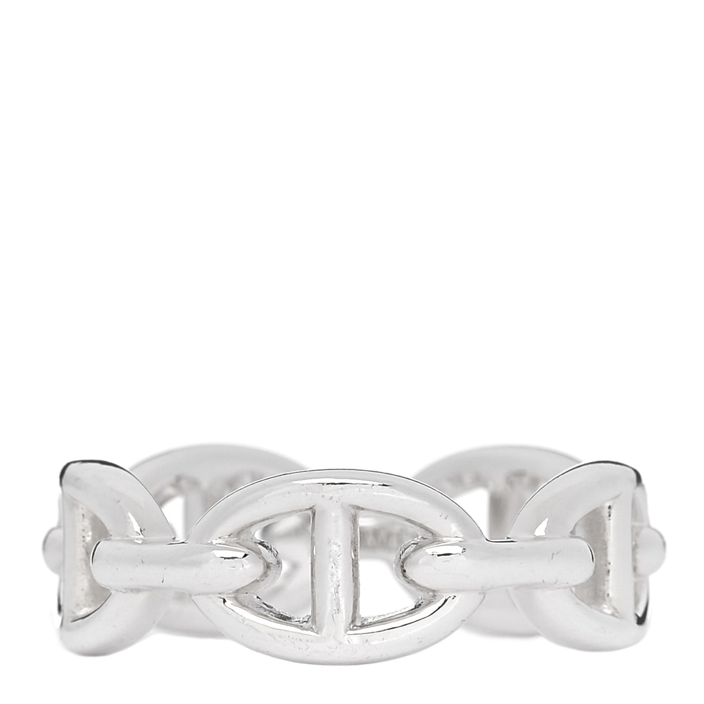 Sterling Silver PM Chaine d'Ancre Enchainee Band Ring 56 7.5