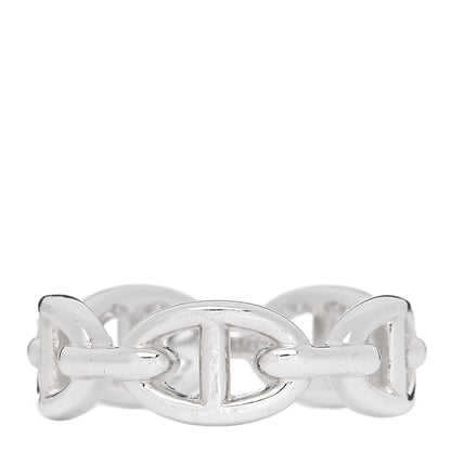Hermes Sterling Silver PM Chaine d'Ancre Enchainee Band Ring 56 7.5 1 of 7