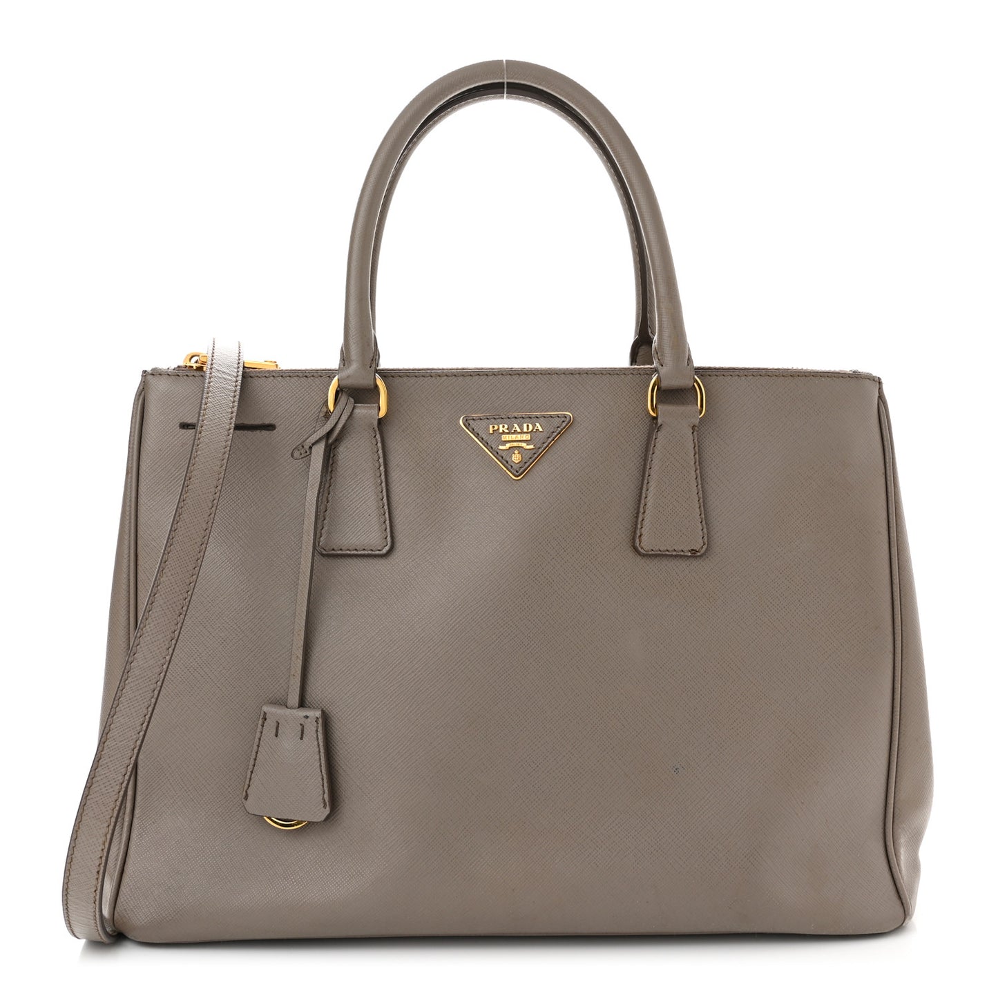 Saffiano Medium Galleria Double Zip Tote Argilla