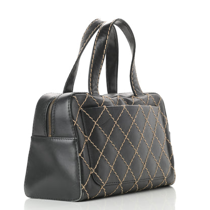 Chanel Calfskin Contrast Stitch Surpique Bowler Black 3 of 18