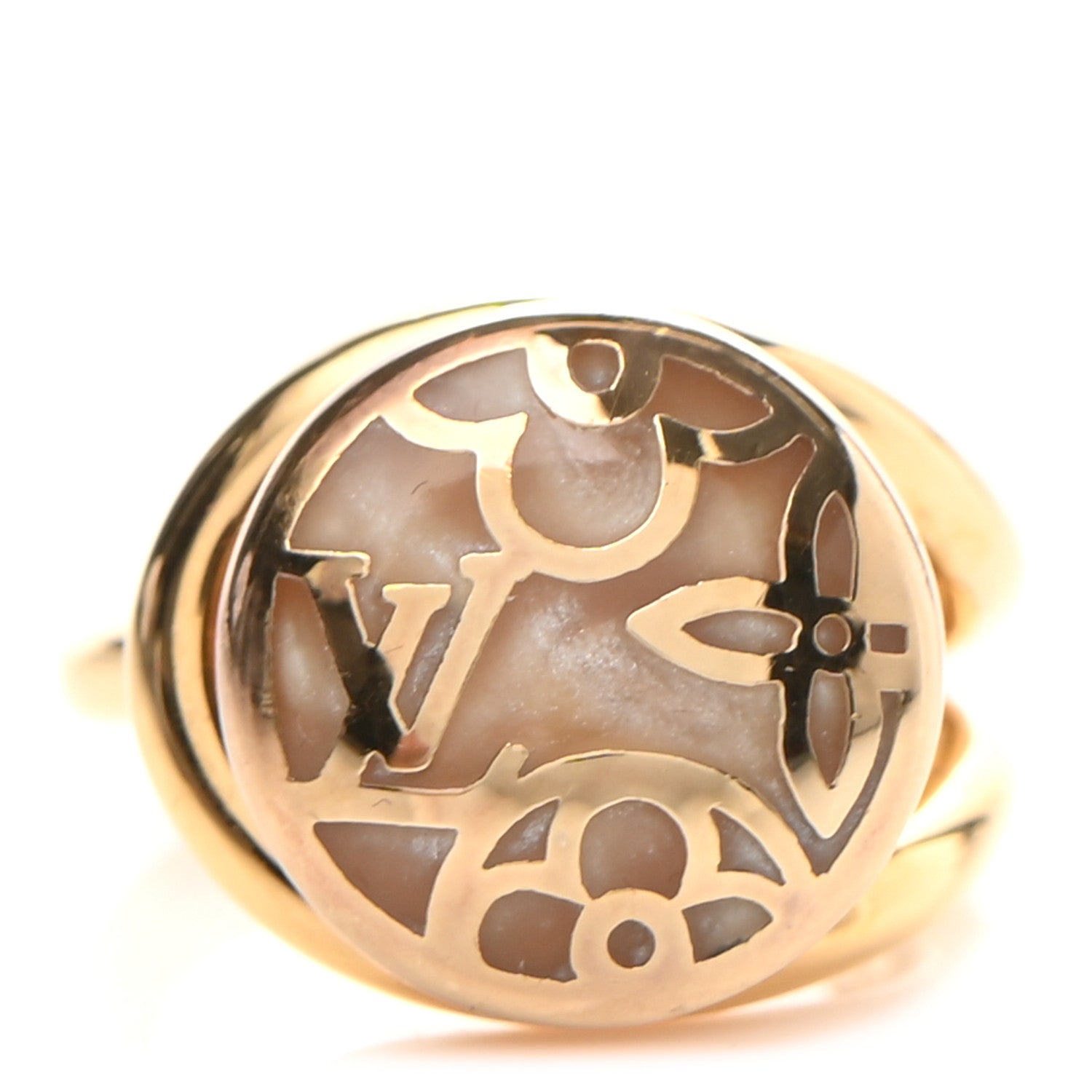 Louis Vuitton Monogram Celeste Ring 4.5 Gold 1 of 4