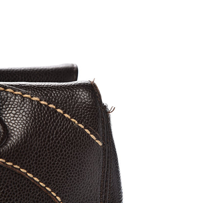Chanel Caviar CC Stitched Medium Tote Brown 11 of 17