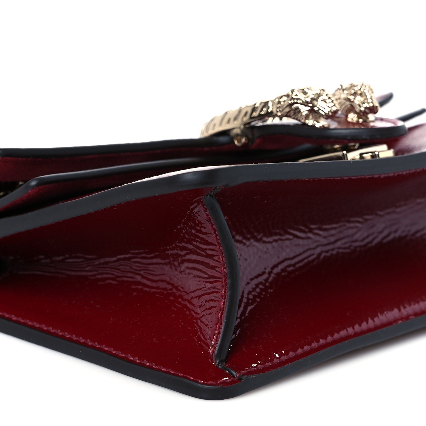 Crinkled Patent Mini Dionysus Shoulder Bag Rosso Ancora Red