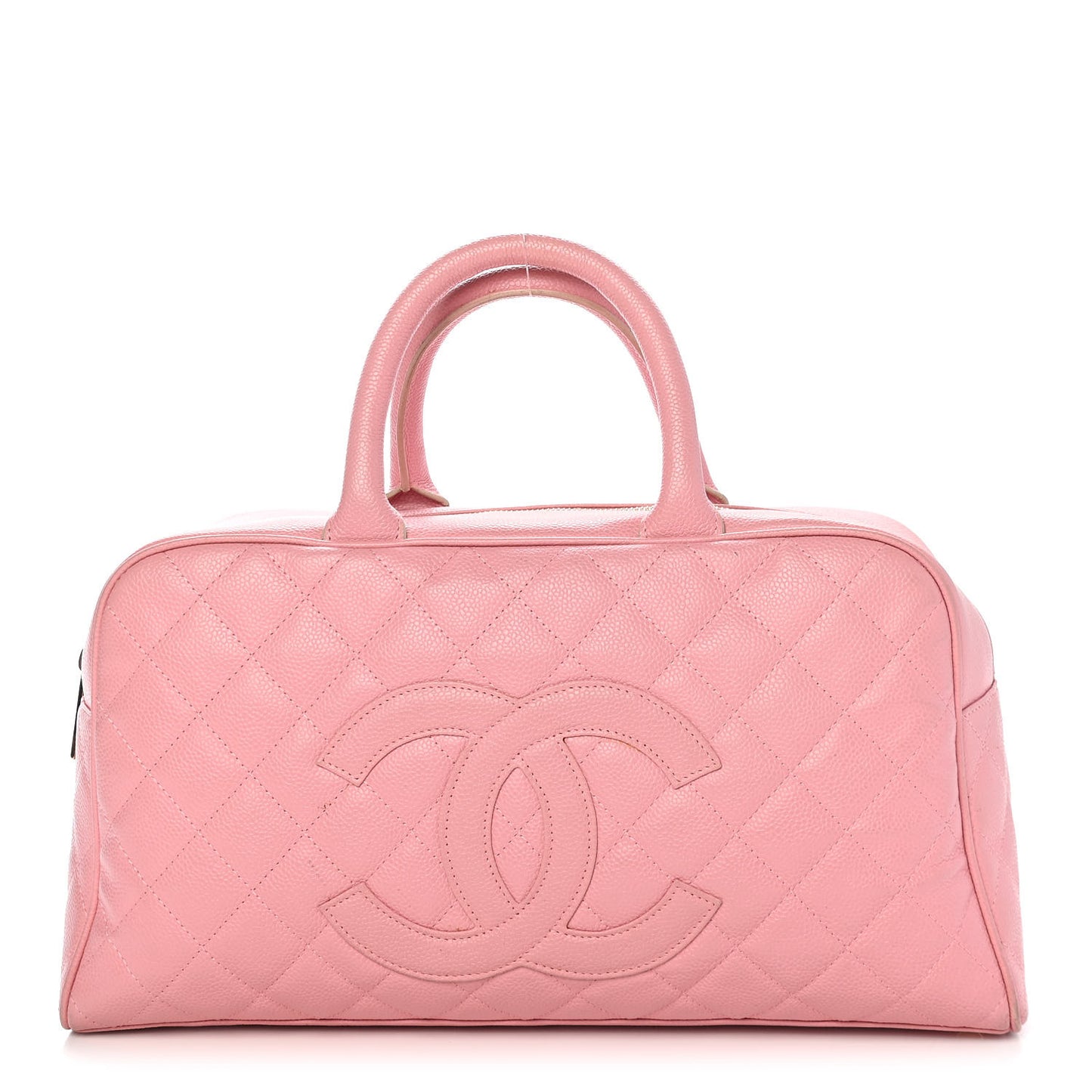 Caviar Quilted Large Bowler Pink