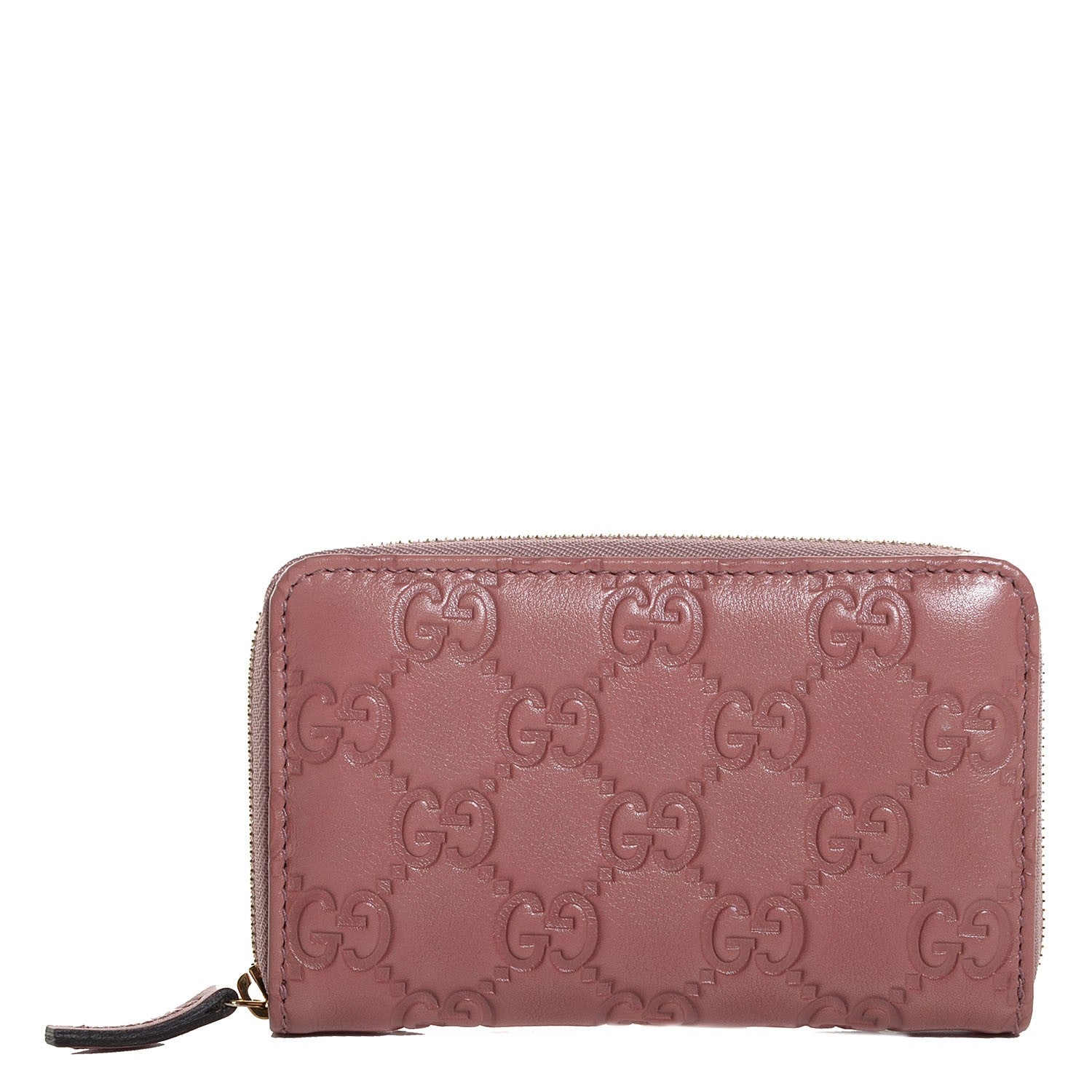 Gucci Guccissima Zip Around Card Case Peonia Rose 1 of 8
