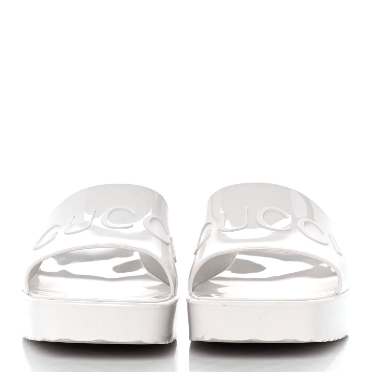 Gucci Rubber Gucci Logo Womens Platform 20/60mm Slide Sandals 40 Mystic White 2 of 9