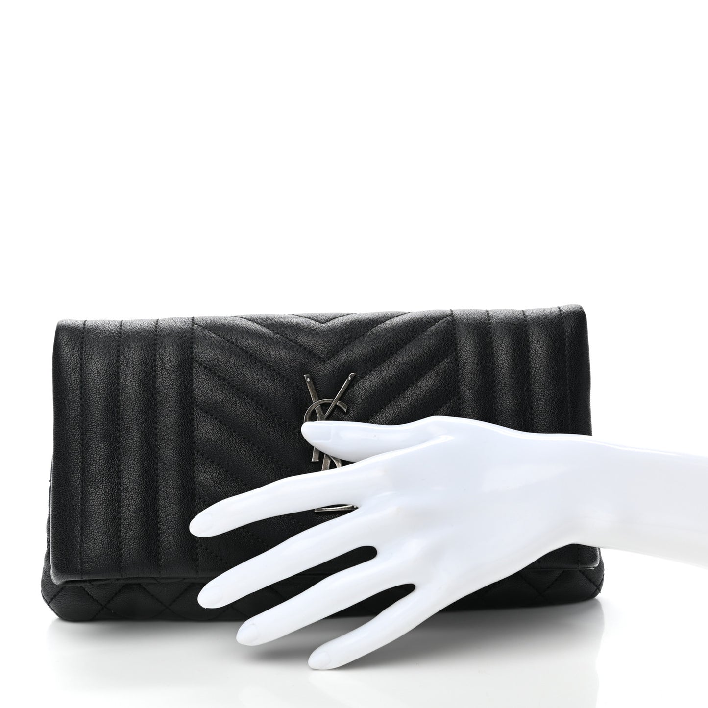 Calfskin Tri-quilt Monogram West Hollywood Clutch Black