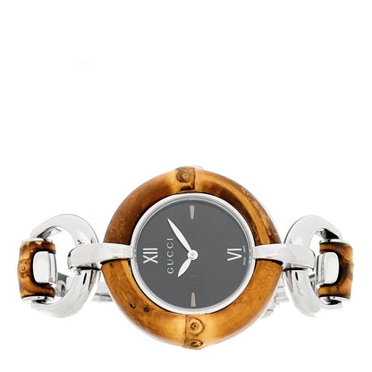 Gucci Stainless Steel Bamboo 35mm Quartz Watch Black 2 of 4