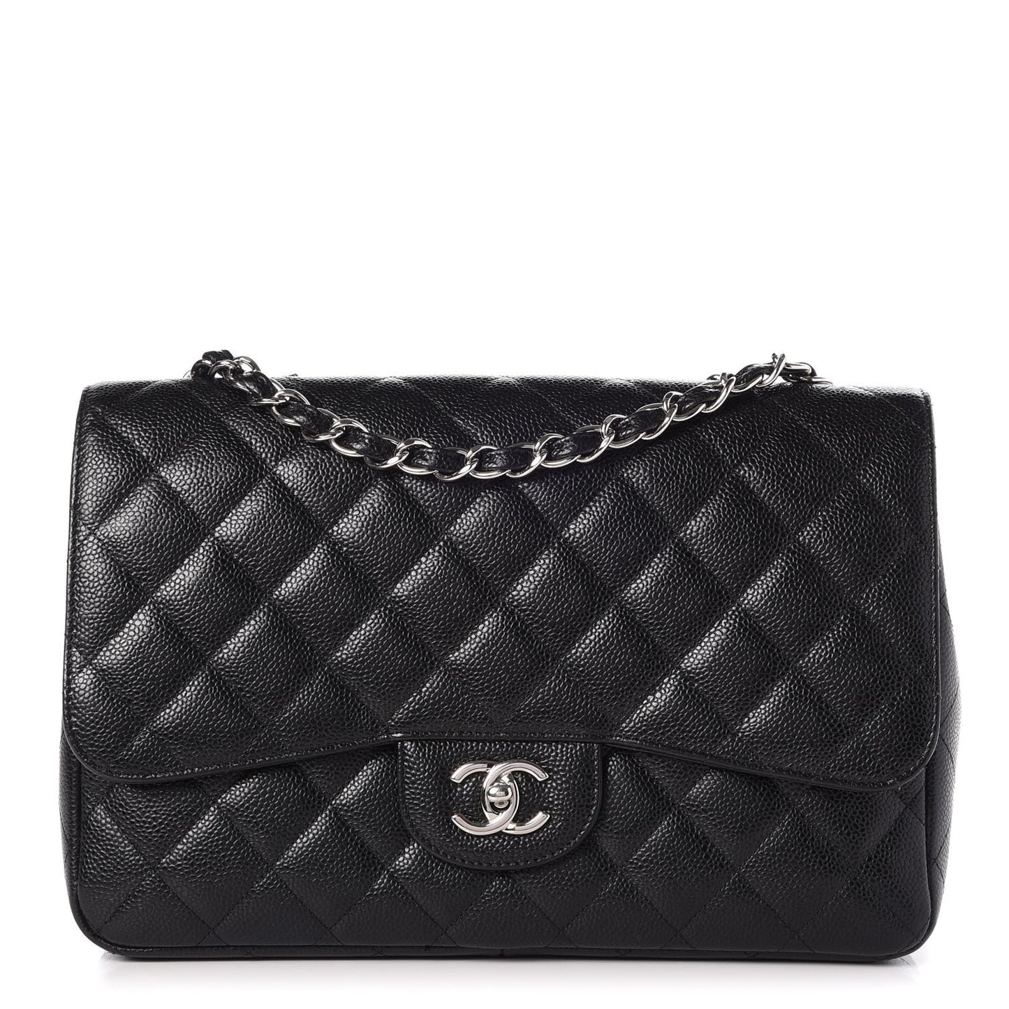 Caviar Quilted Jumbo Single Flap Black