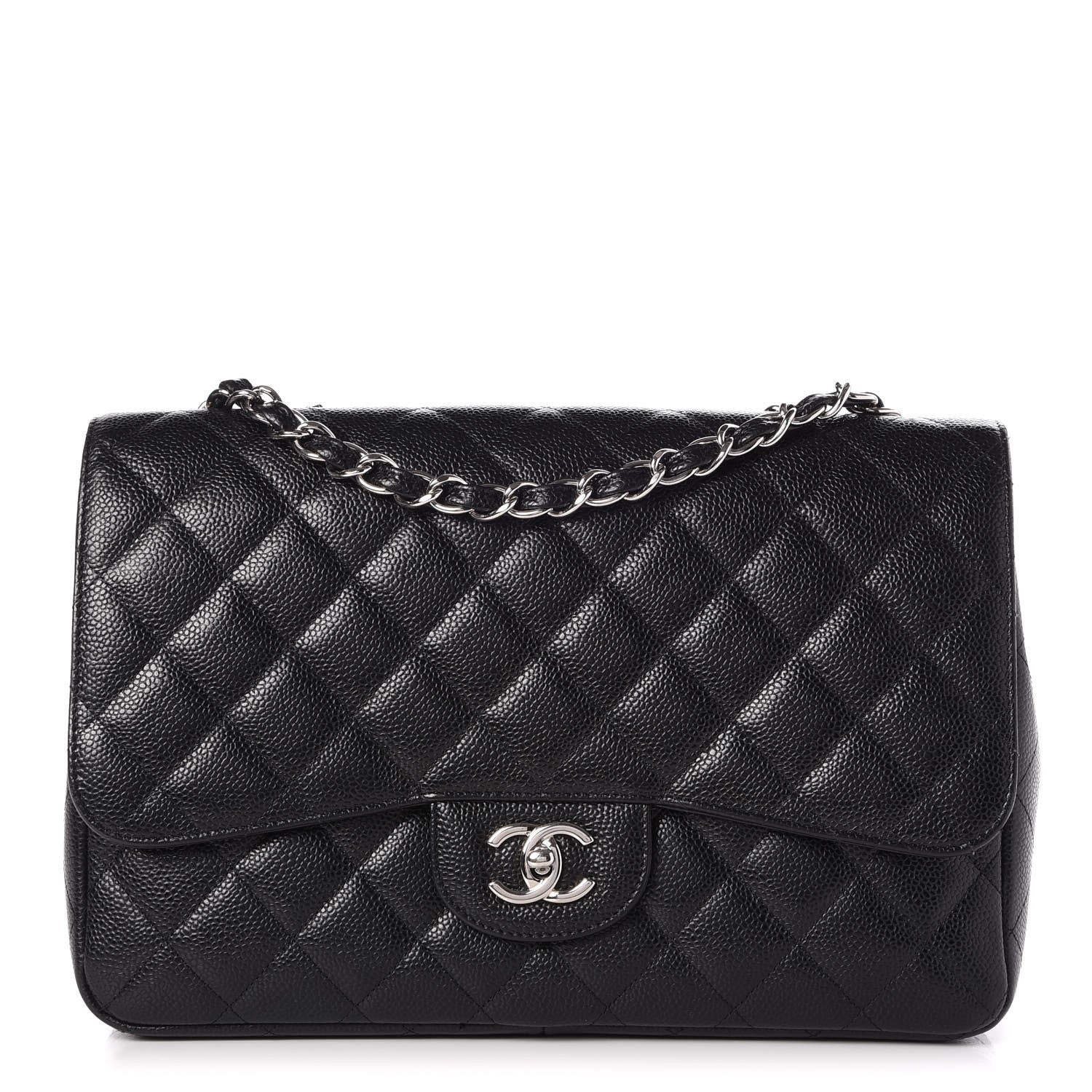 Chanel Caviar Quilted Jumbo Single Flap Black 1 of 9