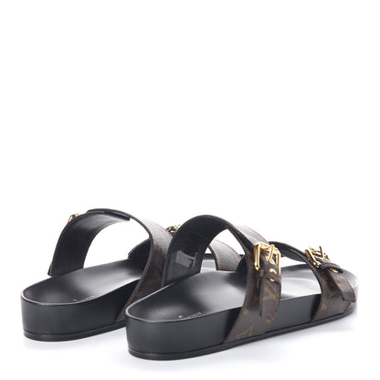 Louis Vuitton Monogram Bom Dia Mule Sandals 40 Black 4 of 8