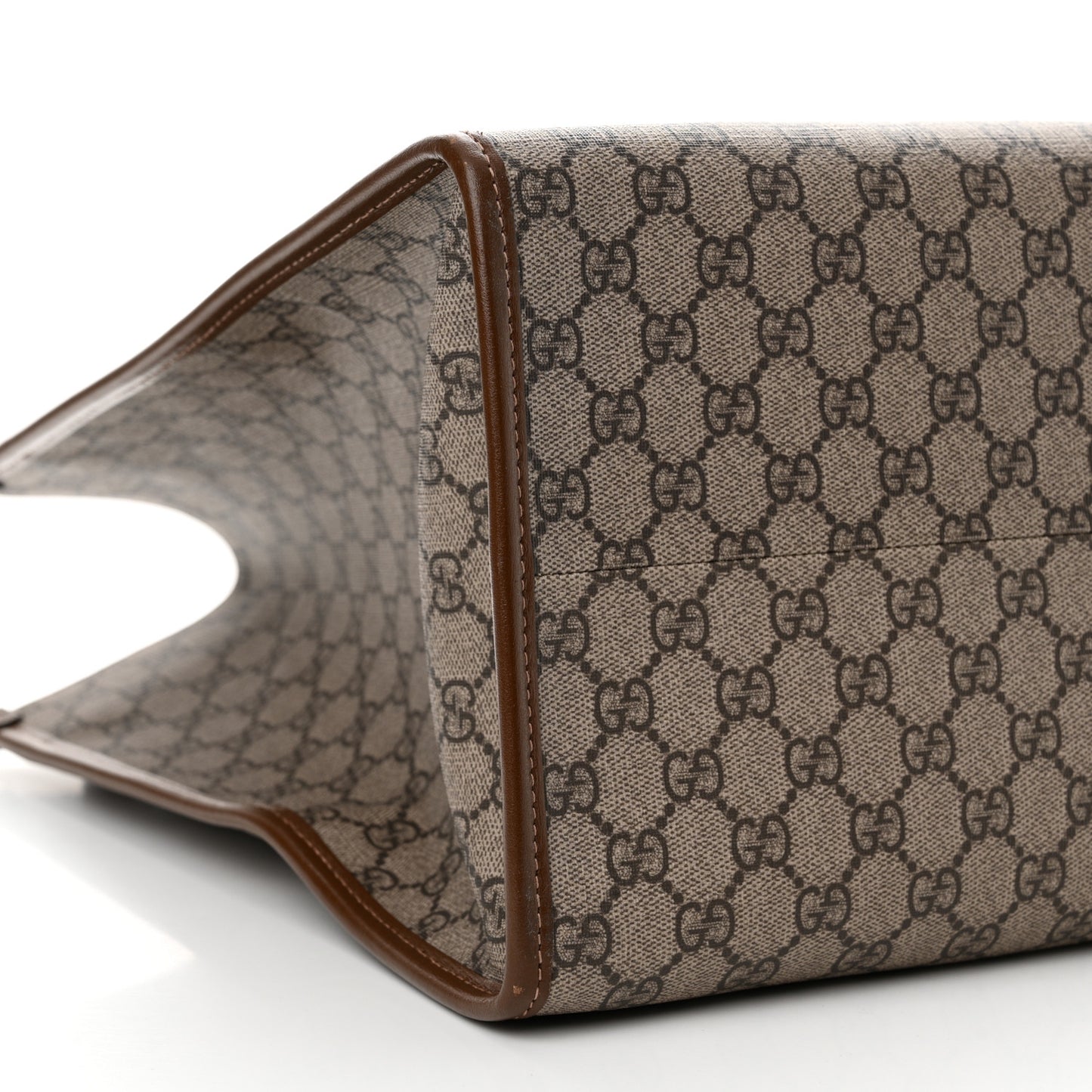 GG Supreme Monogram Fake/Not Large Retro Interlocking G Tote Bag Beige Brown Sugar