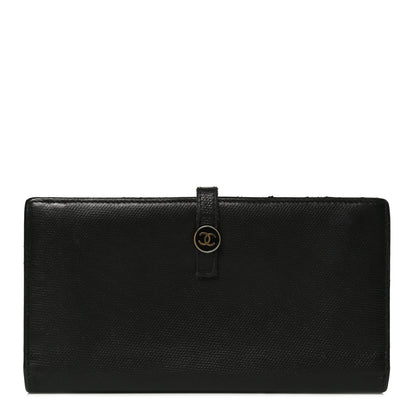 Chanel Grained Calfskin CC Button Long Wallet Black 1 of 14