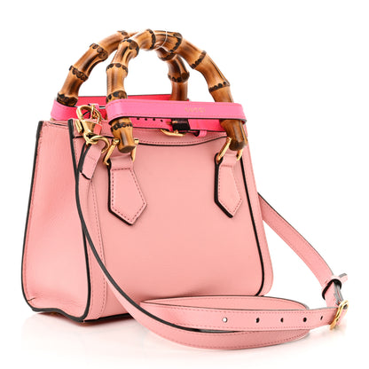 Gucci Wonka Grain Calfskin Mini Diana Tote Bag Wild Rose Fuxia Fluo 3 of 10