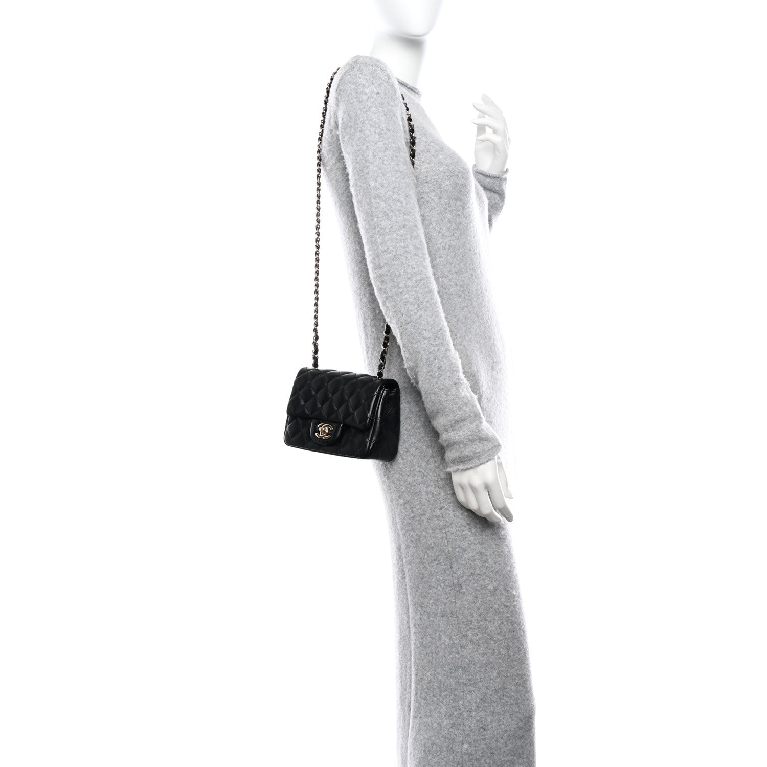Chanel Lambskin Quilted Mini Square Flap Black 2 of 11