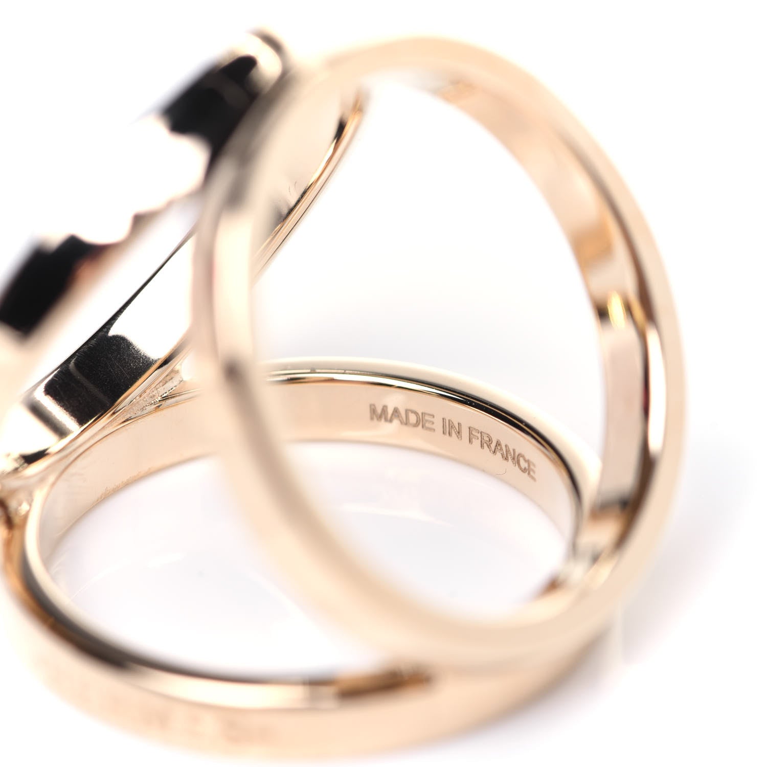 Hermes Permabrass Rose Gold Plated Trio Scarf Ring 4 of 5