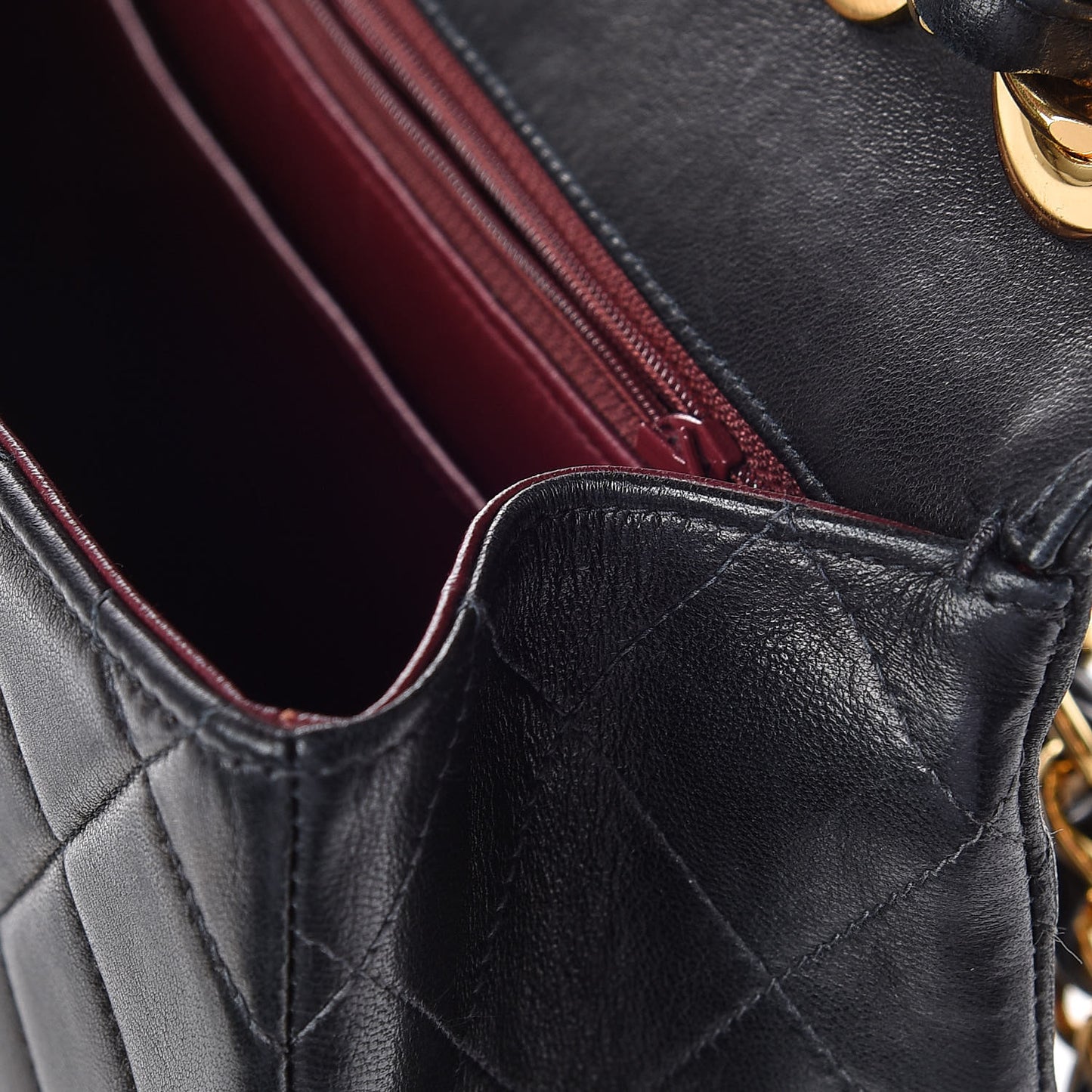 Lambskin Quilted Jumbo Single Flap Black