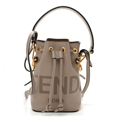 Fendi Vitello King F is Fendi Logo Embossed Mini Mon Tresor Bucket Bag Tortora 1 of 10