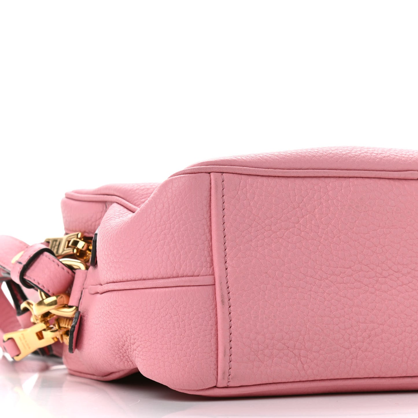 Vitello Daino Medium Double Zip Shoulder Bag Petalo