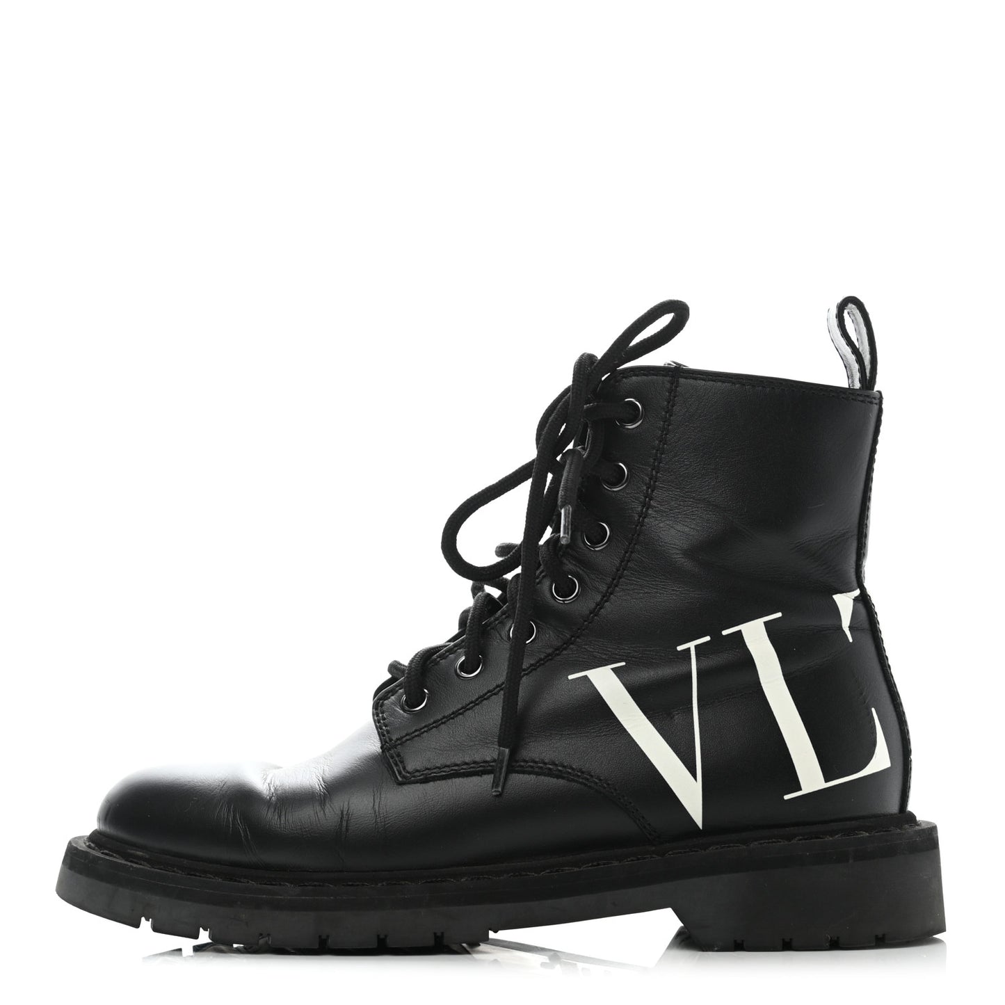 Calfskin VLTN 20mm Combat Boots 36.5 Black White