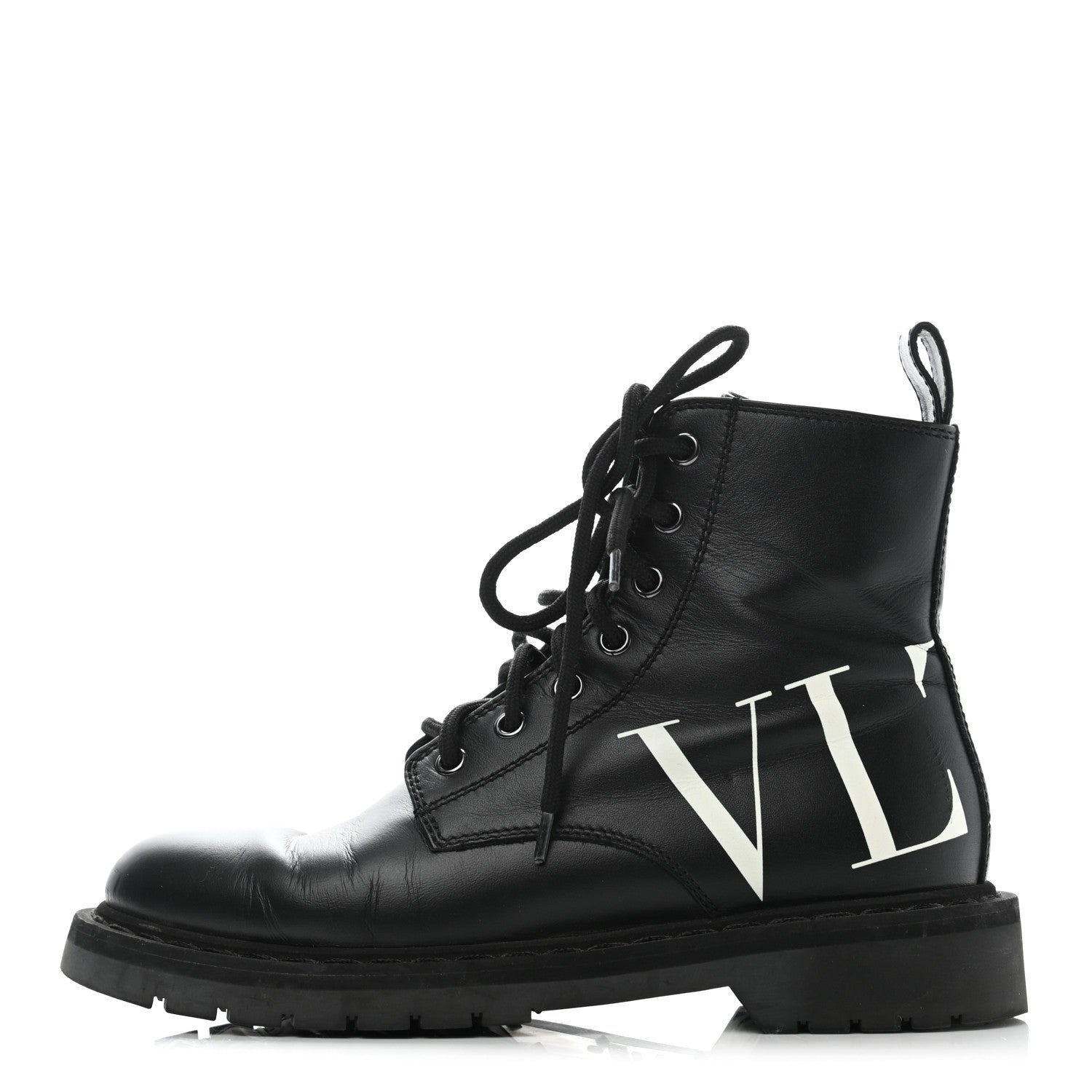 Valentino Garavani Calfskin VLTN 20mm Combat Boots 36.5 Black White 2 of 11