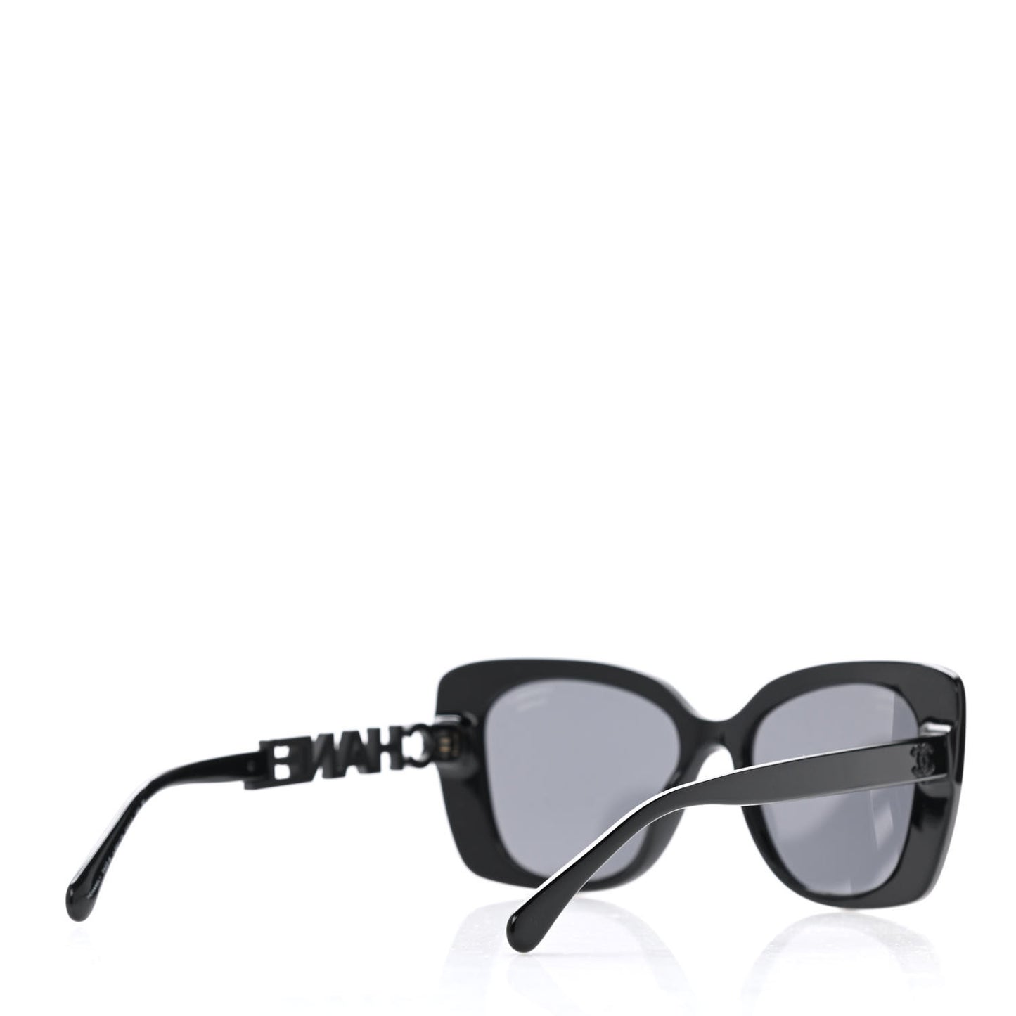 Acetate Strass Polarized Square Sunglasses 5422-B Black