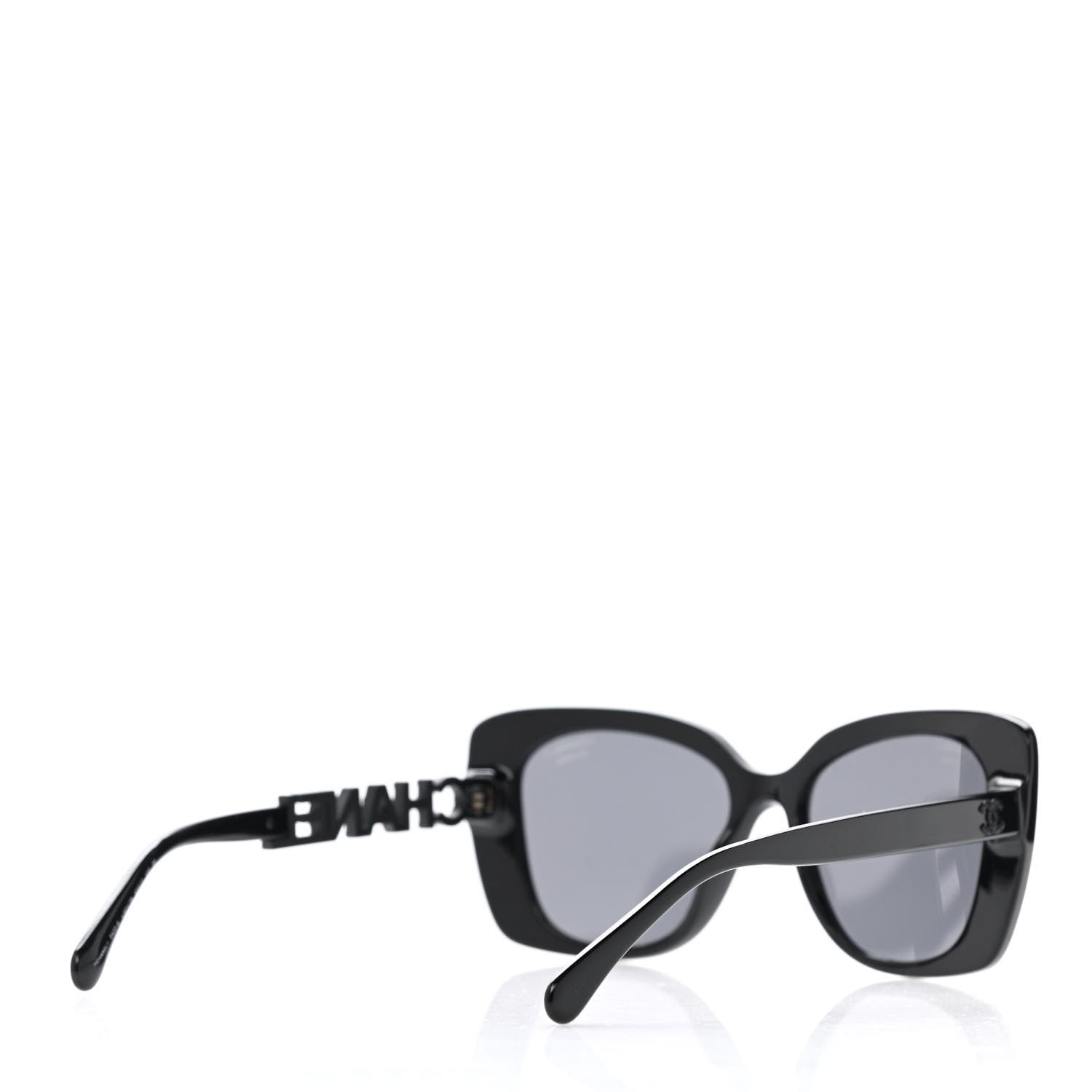 Chanel Acetate Strass Polarized Square Sunglasses 5422-B Black 4 of 8