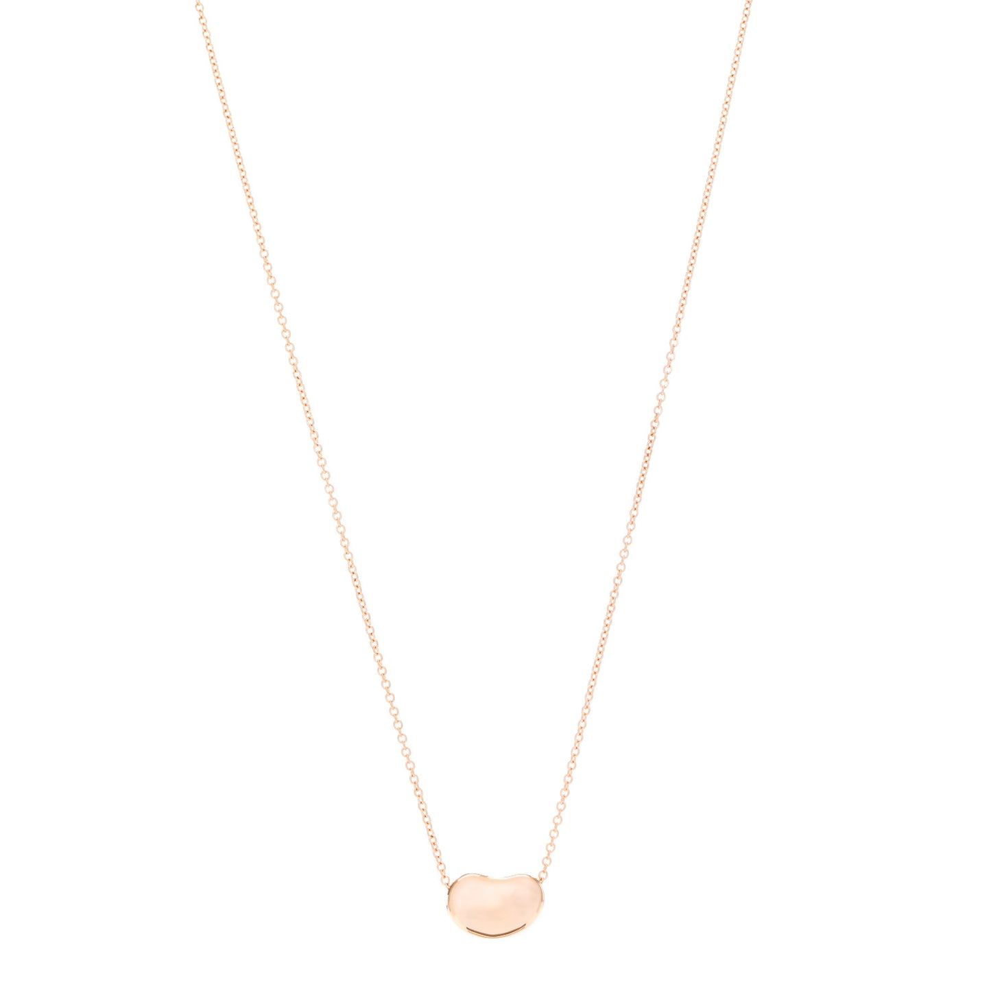 18K Rose Gold 12mm Elsa Peretti Bean Pendant Necklace