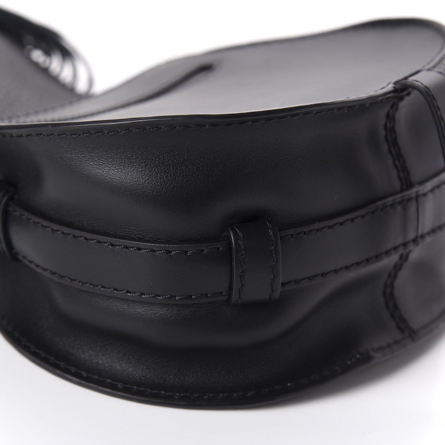 Calfskin Mini Marcie Round Fringe Crossbody Bag Black