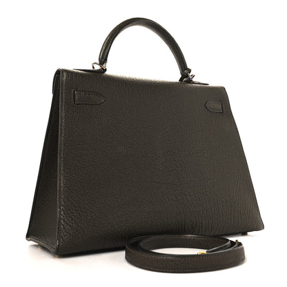 Hermes Chevre De Coromandel Kelly Sellier 32 Cocoan 3 of 14