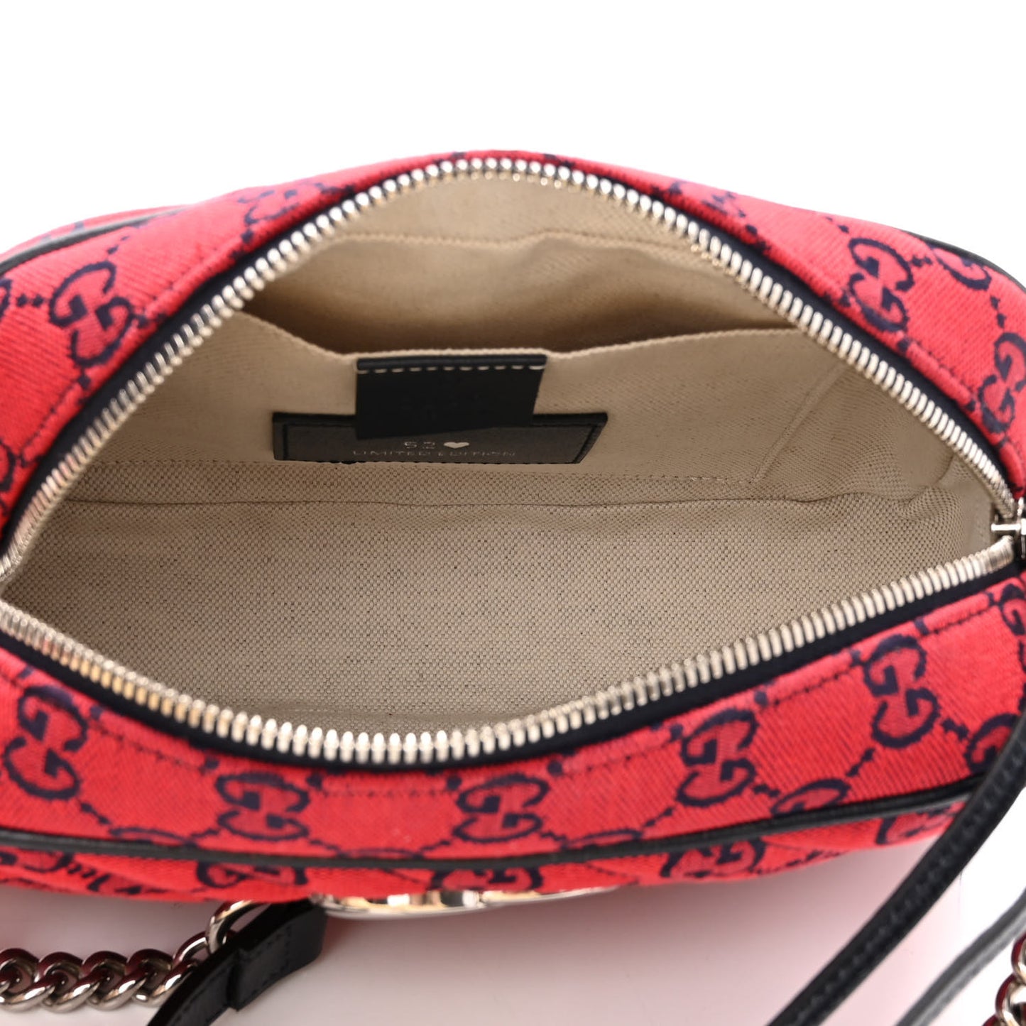 Monogram Multicolor Matelasse Diagonal Small GG Marmont Chain Shoulder Bag Red Blue