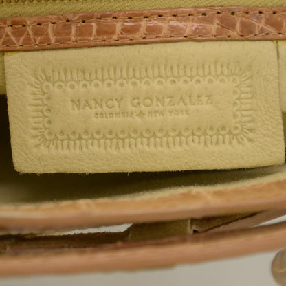 Nancy Gonzalez Raffia Crocodile Tote 5 of 7