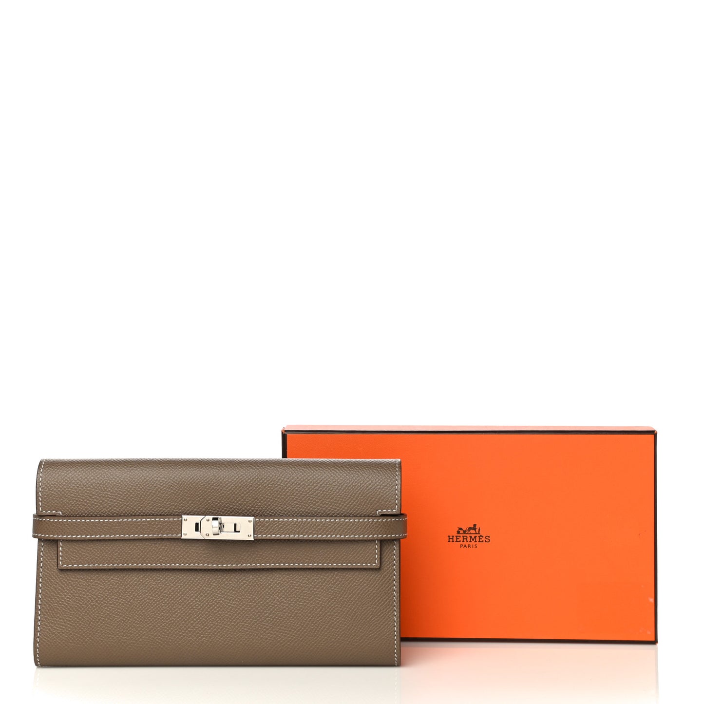 Epsom Kelly Longue Wallet Etoupe
