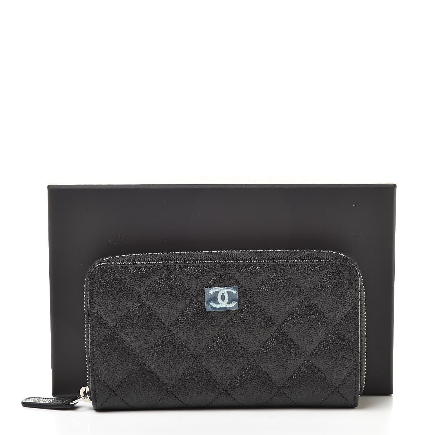 Chanel Caviar Quilted Small Zip Around Wallet Black 10 of 10