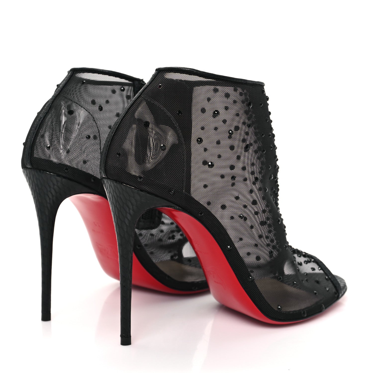 Christian Louboutin Calfskin Jurassic Rete Strass Illimiboot 100 Booties 39 Black 5 of 8