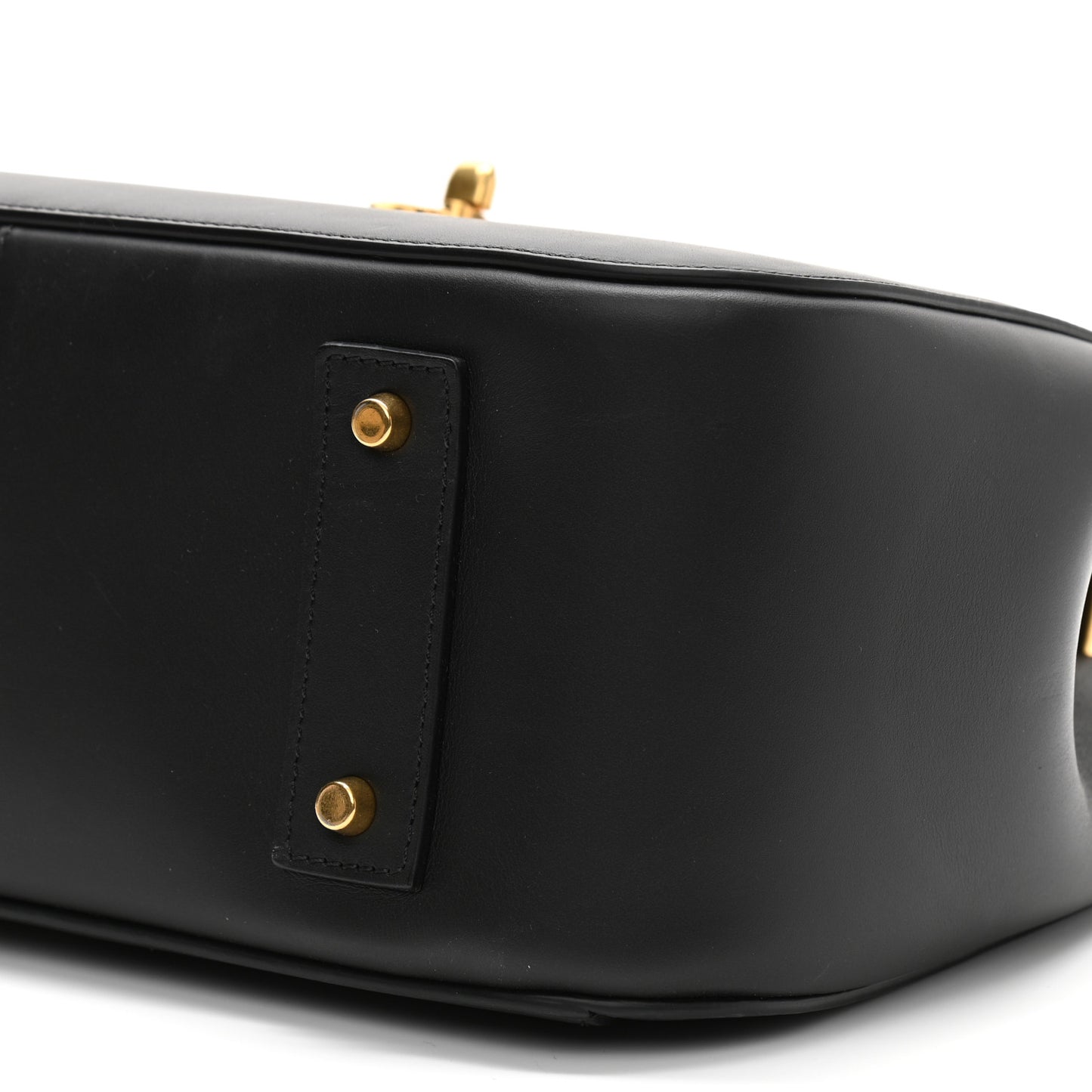 Vitello Barocco Virtus Small Top Handle Shoulder Bag Black