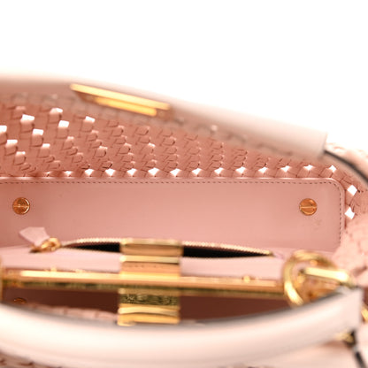 Fendi Nappa Woven Mini Peekaboo Iconic Satchel Rosa Confetto 6 of 10