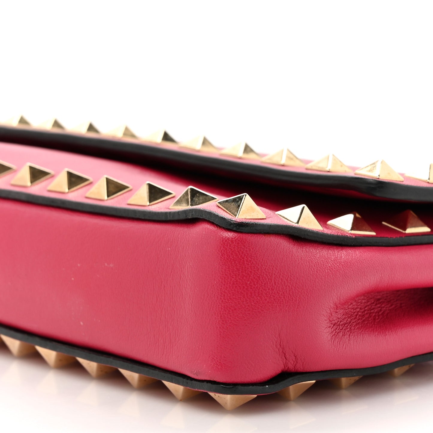 Nappa Rockstud Bangle Clutch Red