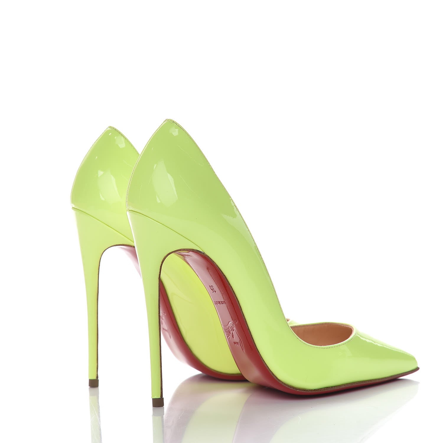 Christian Louboutin Patent So Kate 120 Pumps 35 Neon Yellow 4 of 9