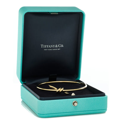 Tiffany 18K Yellow Gold Knot Hinged Bangle Bracelet 4 of 4