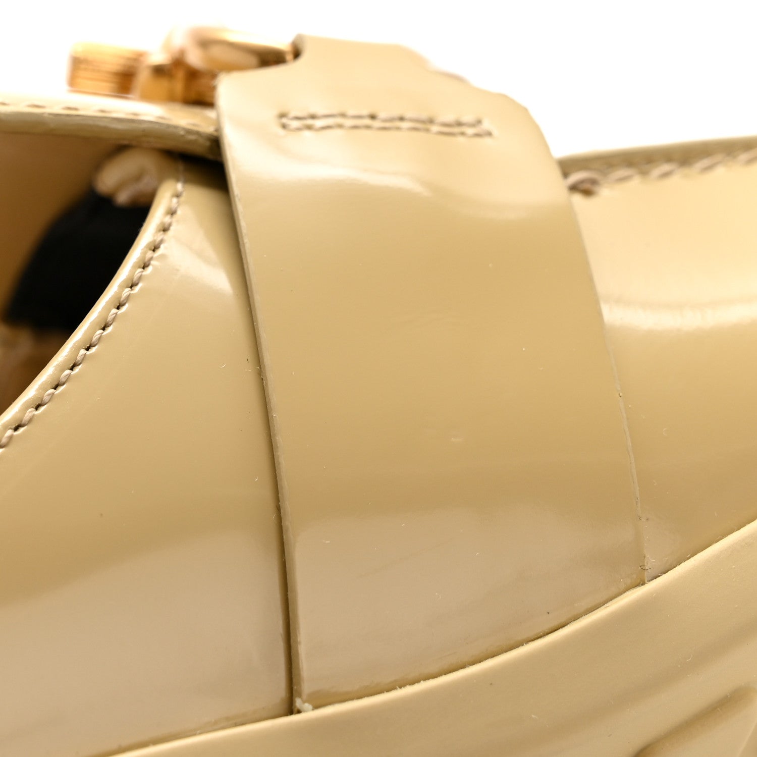 Bottega Veneta Soft Vinyl Calfskin Monsieur Loafers 38 Cane Sugar 10 of 10