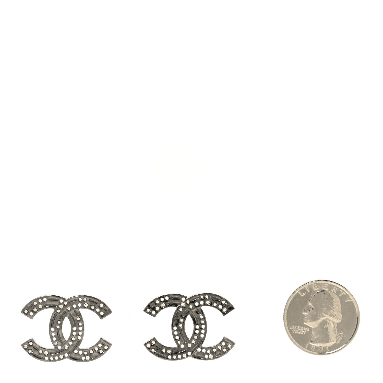 Chanel Ruthenium Crystal CC Earrings 2 of 5