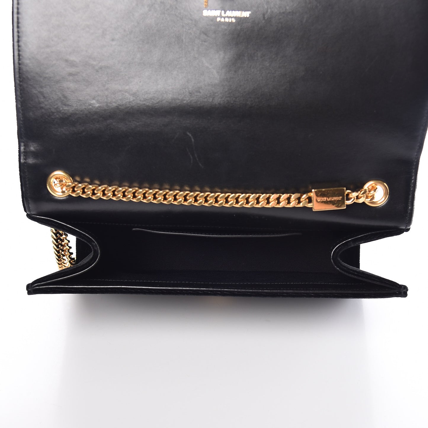 Velvet Medium Monogram Kate Tassel Shoulder Bag Black