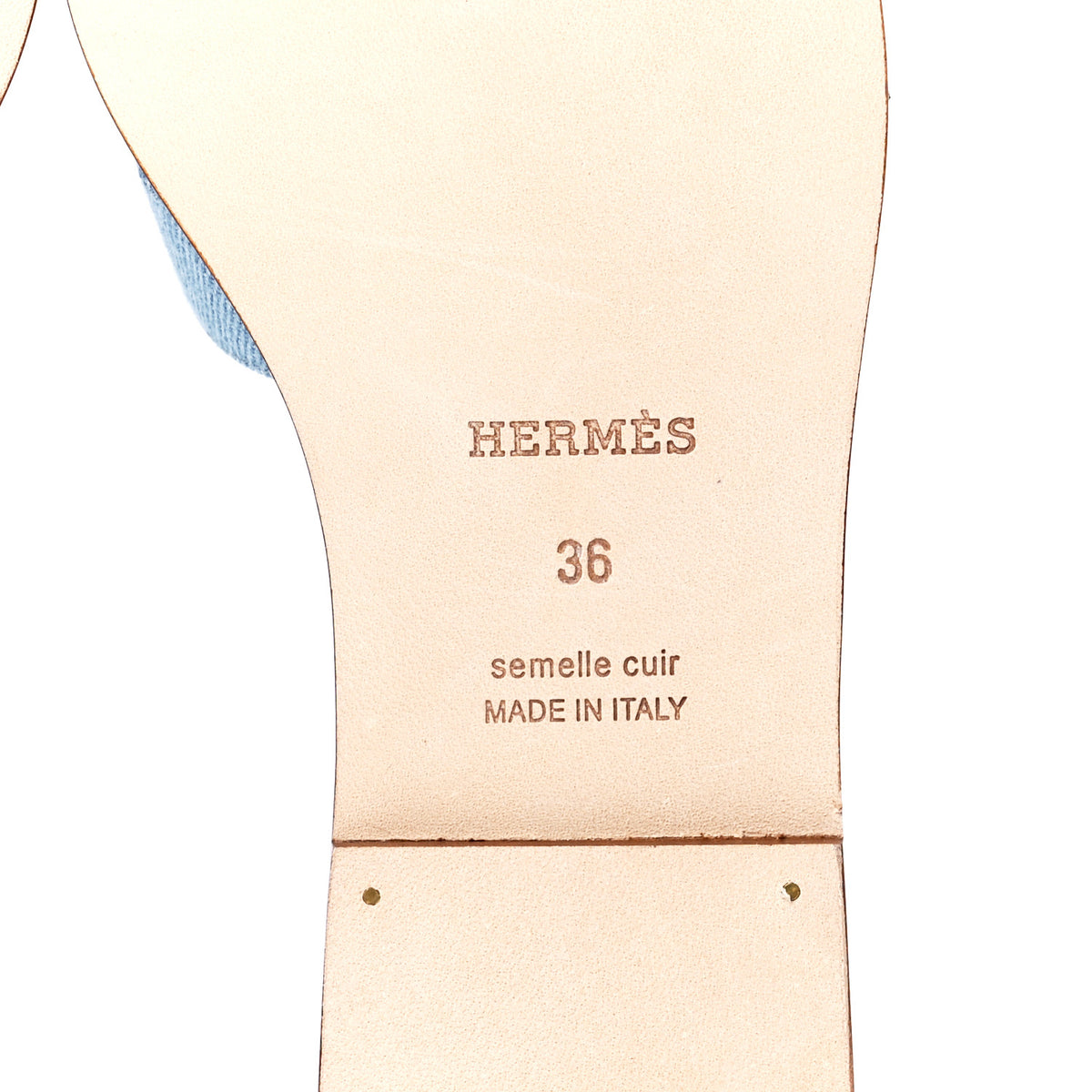Hermes Denim Canvas Oran Sandals 36 Bleu Clair 6 of 8