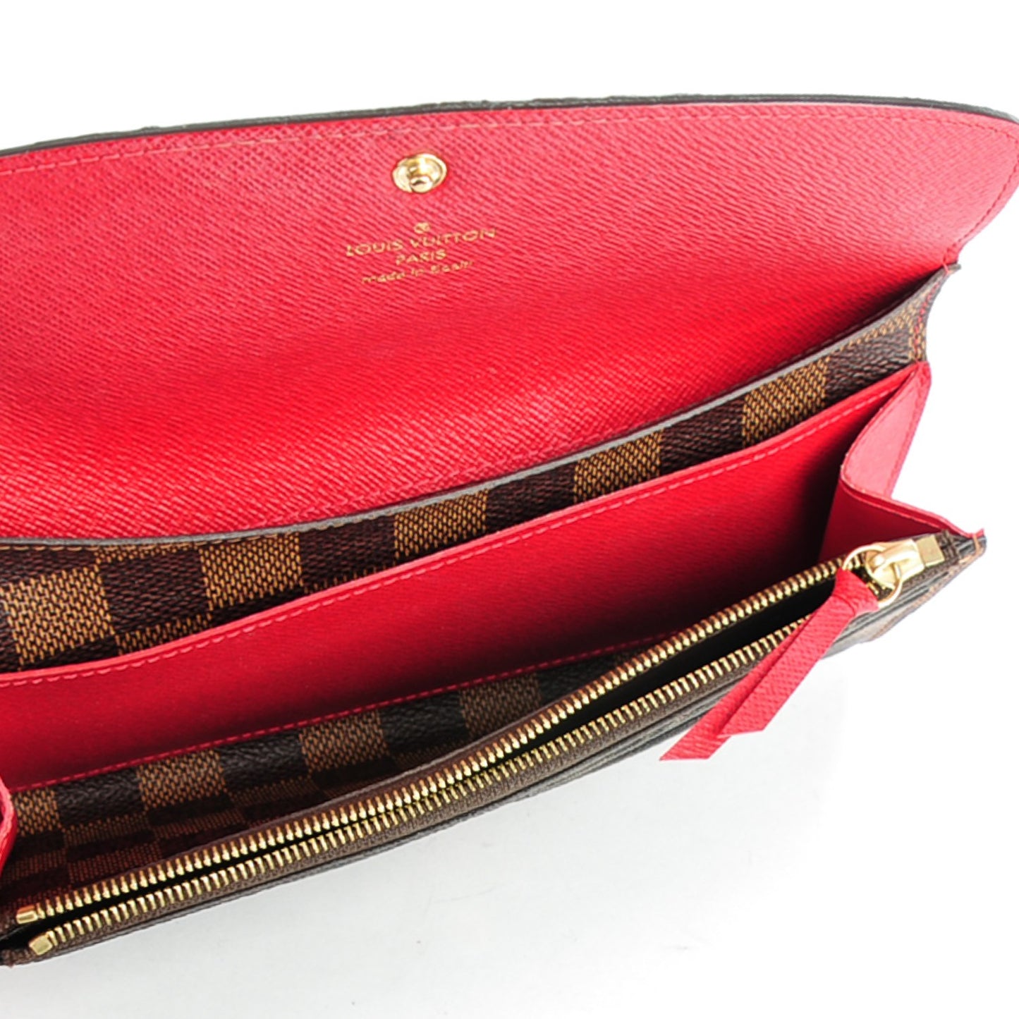 Damier Ebene Emilie Wallet Red