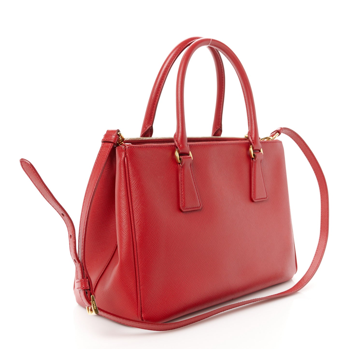 Saffiano Small Galleria Double Zip Tote Fuoco