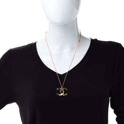 Chanel Metal CC Paris Button Necklace Gold 2 of 6