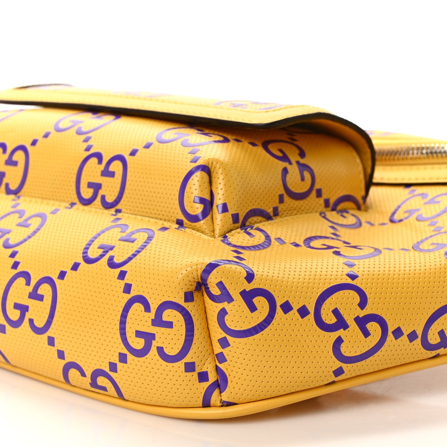 Calfskin GG Tennis Bi-Color Embossed Belt Bag Crop Purple