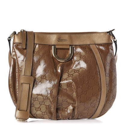 Gucci Crystal Monogram Small D Gold Ring Messenger Gold 1 of 7