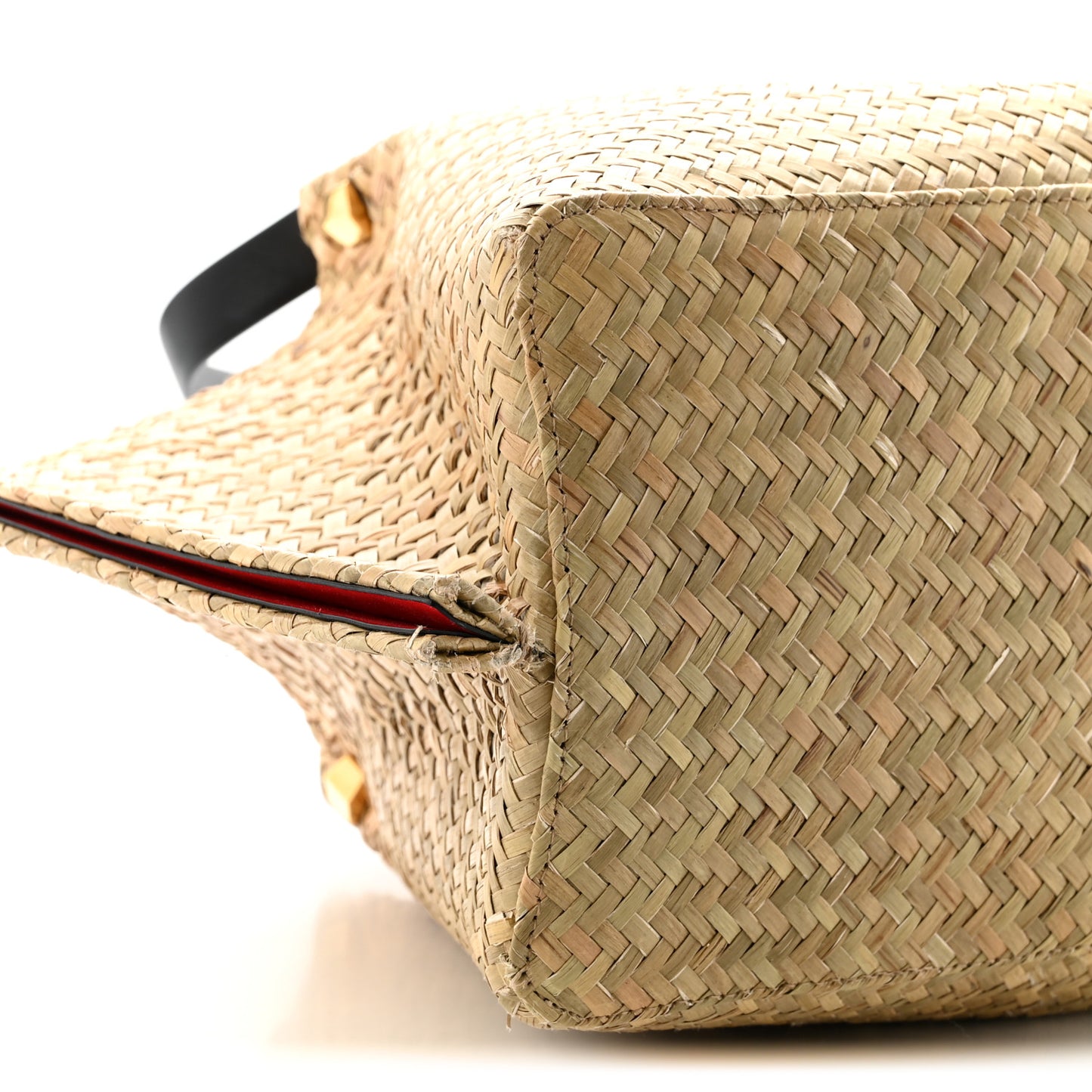 Raffia Medium Vlogo Escape Shopper Natural Black Rouge Natural Black Rouge